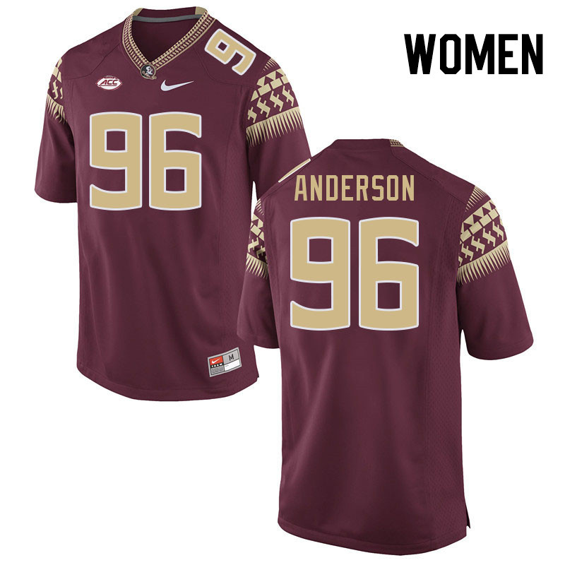 Women #96 Dante Anderson Florida State Seminoles College Football Jerseys Stitched-Garnet